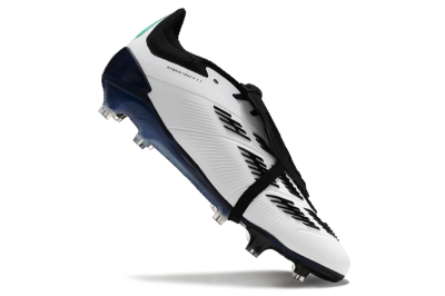 Adidas Predator Elite Foldover Tongue FG Low-Tops Soccer Cleats - White/Jade/Black