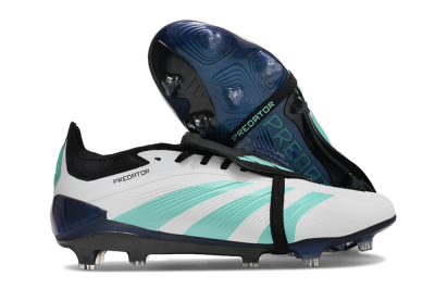 Adidas Predator Elite Foldover Tongue FG Low-Tops Soccer Cleats - White/Jade/Black