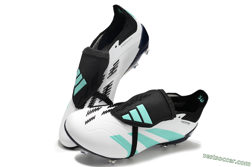 Adidas Predator Elite Foldover Tongue FG Low-Tops Soccer Cleats - White/Jade/Black 3