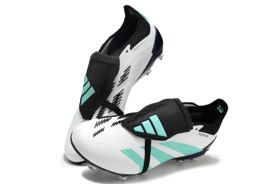 Adidas Predator Elite Foldover Tongue FG Low-Tops Soccer Cleats - White/Jade/Black