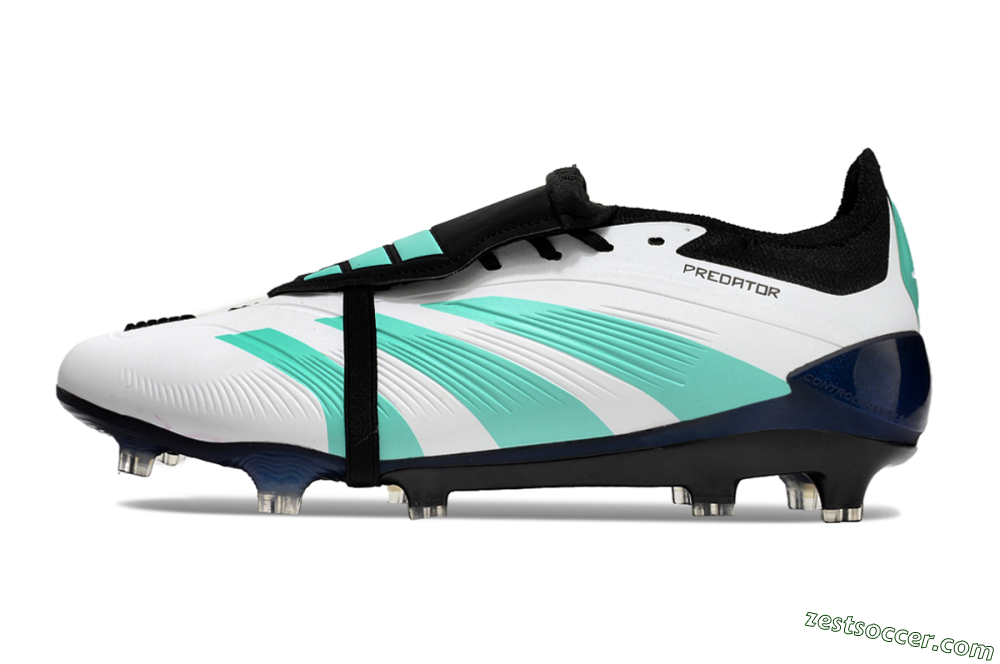 Adidas Predator Elite Foldover Tongue FG Low-Tops Soccer Cleats - White/Jade/Black 2