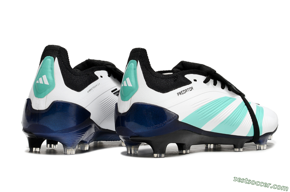 Adidas Predator Elite Foldover Tongue FG Low-Tops Soccer Cleats - White/Jade/Black 6