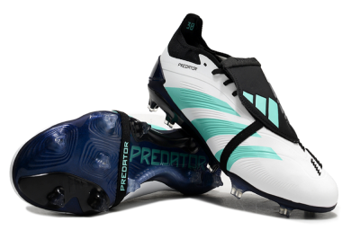 Adidas Predator Elite Foldover Tongue FG Low-Tops Soccer Cleats - White/Jade/Black