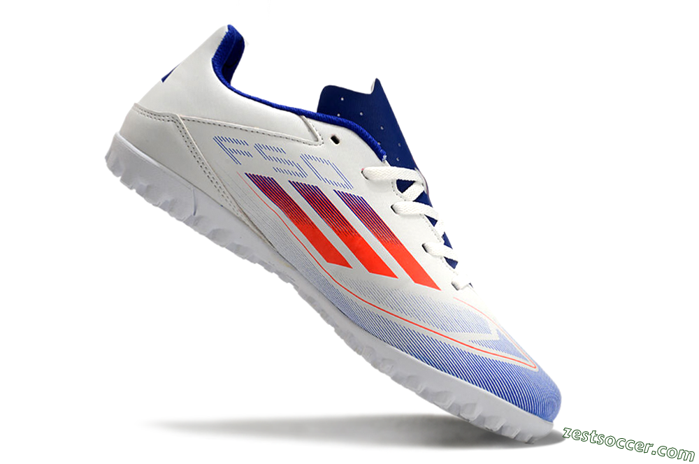 Adidas F50 Club TF Low-Tops Soccer Shoes - White/Blue/Red 4