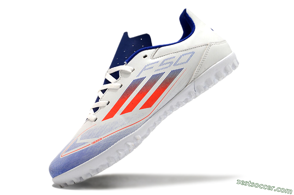 Adidas F50 Club TF Low-Tops Soccer Shoes - White/Blue/Red 5