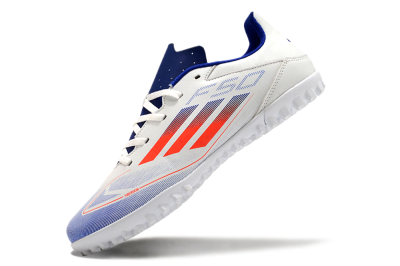 Adidas F50 Club TF Low-Tops Soccer Shoes - White/Blue/Red