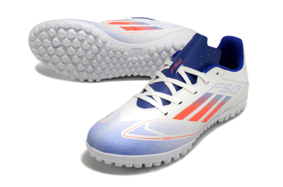 Adidas F50 Club TF Low-Tops Soccer Shoes - White/Blue/Red