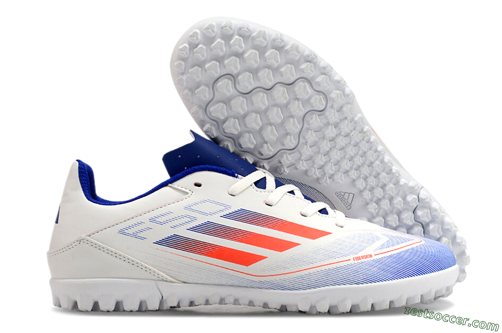 Adidas F50 Club TF Low-Tops Soccer Shoes - White/Blue/Red 0