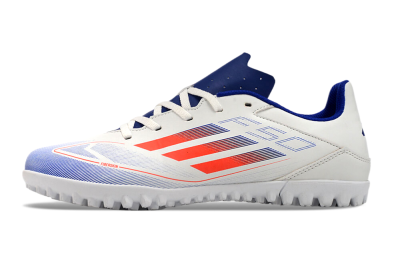 Adidas F50 Club TF Low-Tops Soccer Shoes - White/Blue/Red