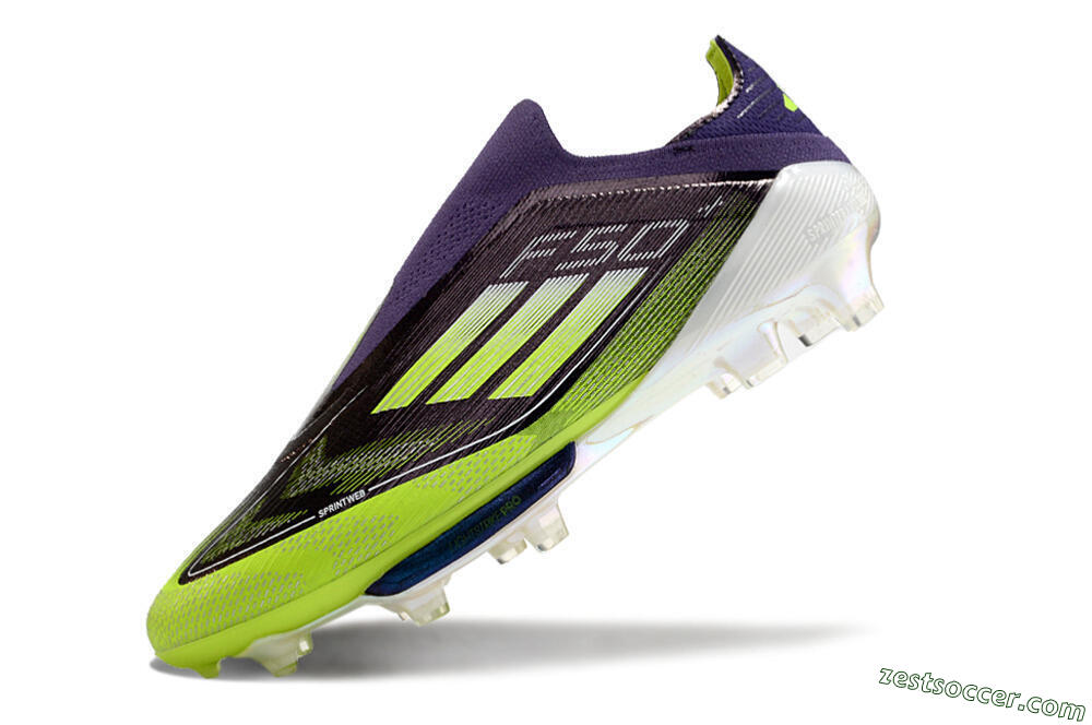 Adidas F50+ Lightstrike Pro Laceless FG Low-Tops Soccer Cleats - Purple/Yellow/White 5