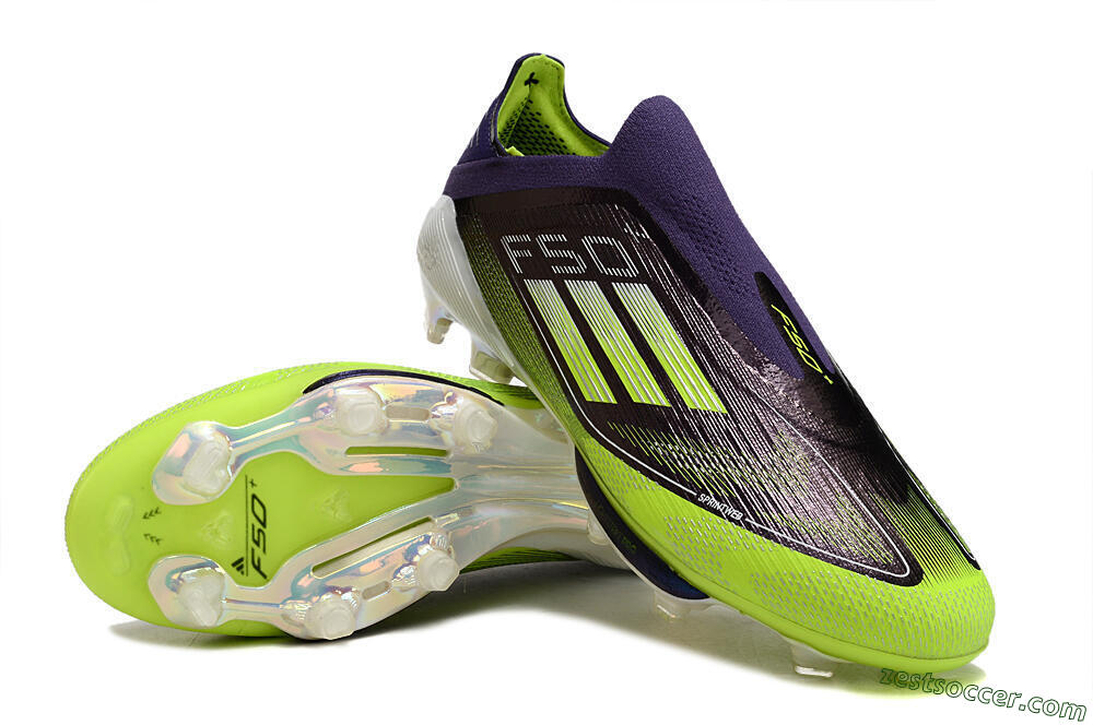 Adidas F50+ Lightstrike Pro Laceless FG Low-Tops Soccer Cleats - Purple/Yellow/White 3