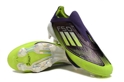 Adidas F50+ Lightstrike Pro Laceless FG Low-Tops Soccer Cleats - Purple/Yellow/White