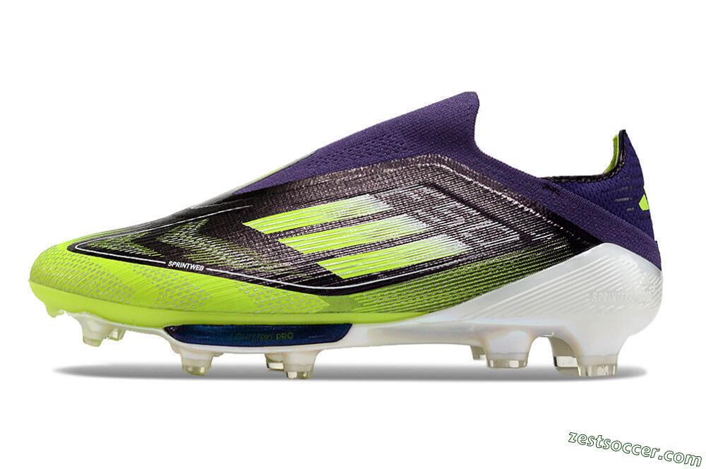 Adidas F50+ Lightstrike Pro Laceless FG Low-Tops Soccer Cleats - Purple/Yellow/White 2