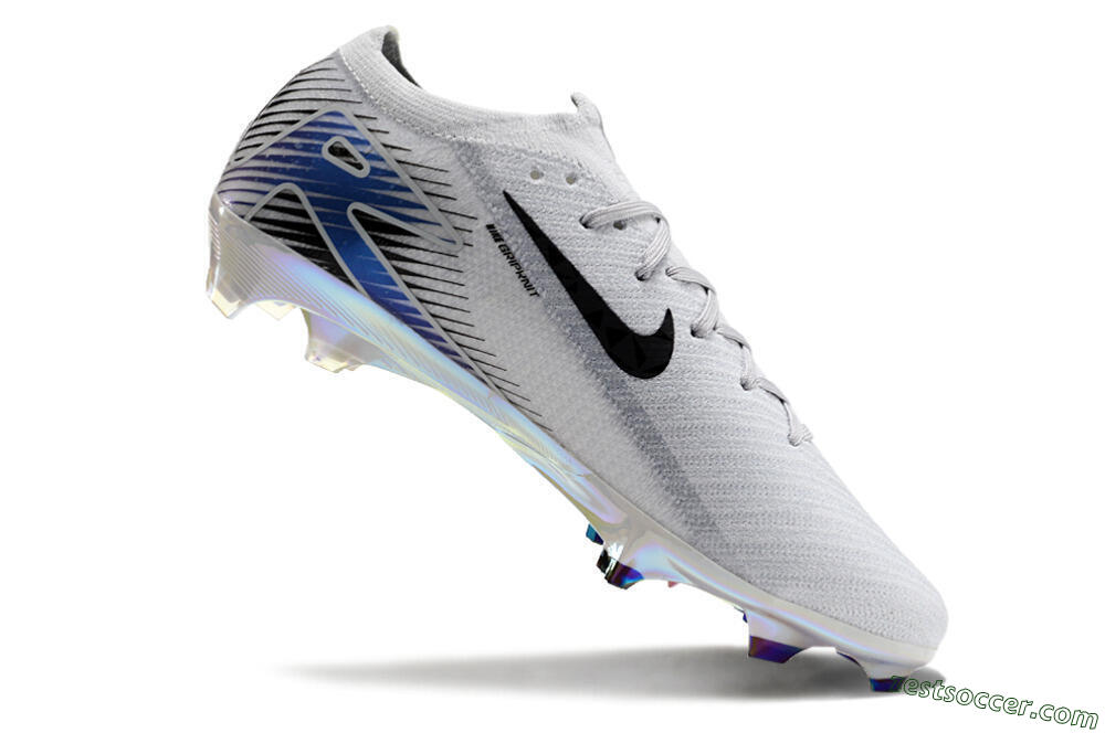Nike Air Zoom Mercurial Vapor 16 Elite FG Low-Tops Soccer Cleats - Grey/Black/Blue 4