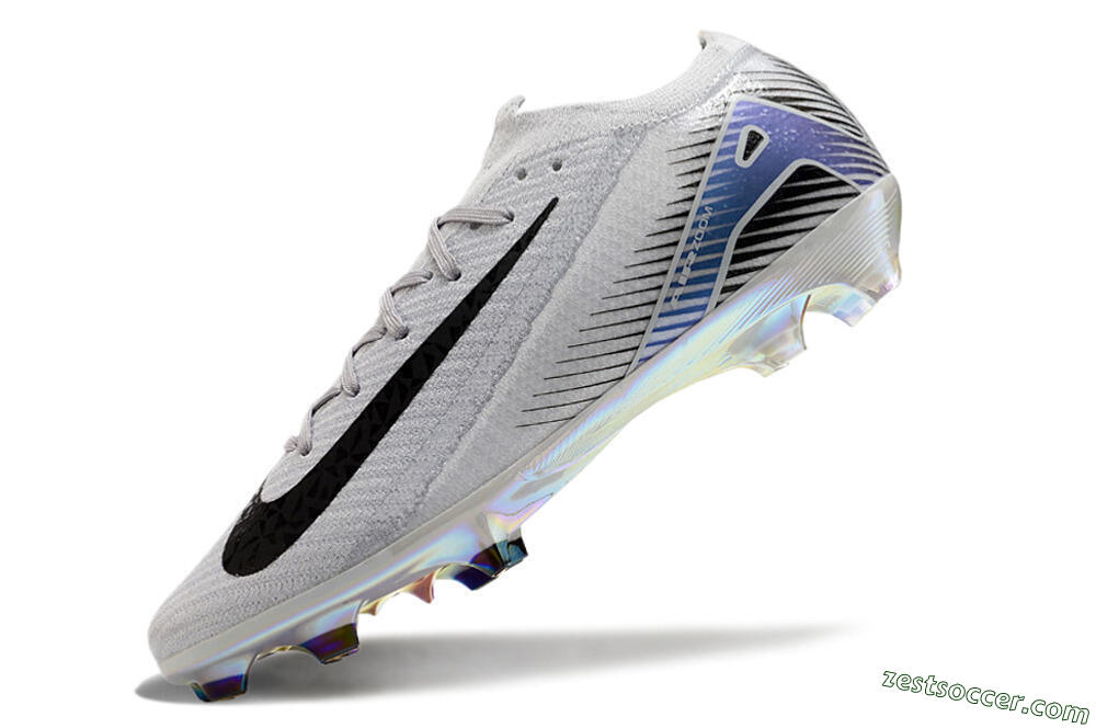Nike Air Zoom Mercurial Vapor 16 Elite FG Low-Tops Soccer Cleats - Grey/Black/Blue 5