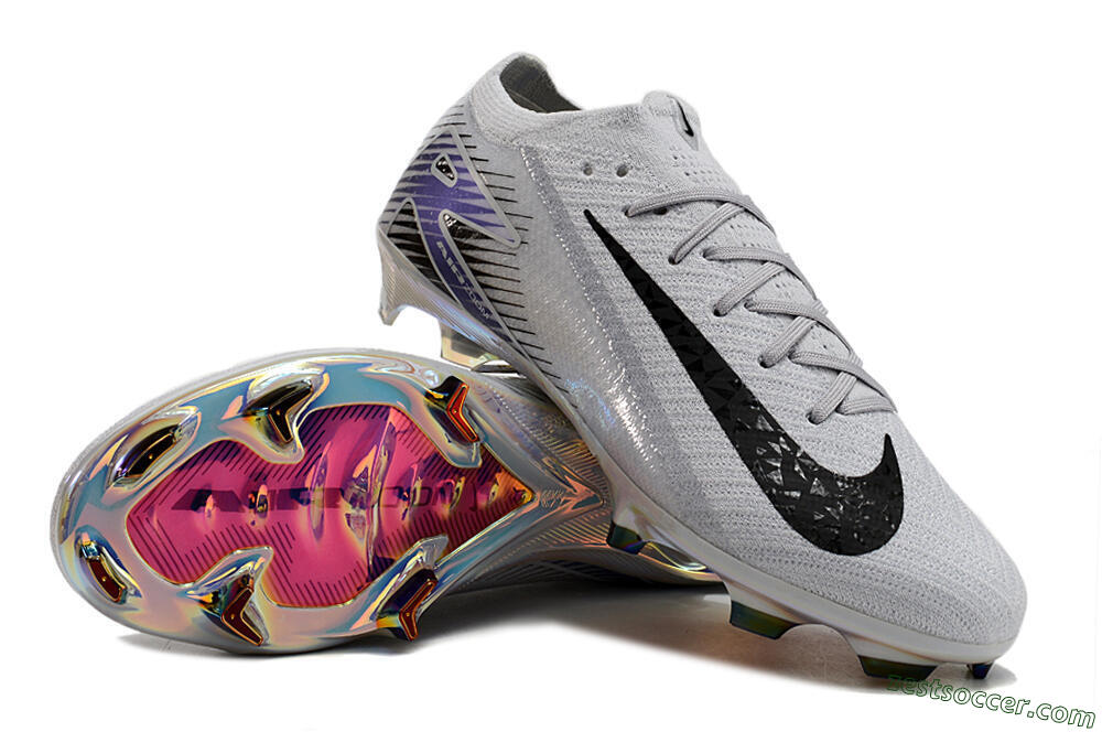 Nike Air Zoom Mercurial Vapor 16 Elite FG Low-Tops Soccer Cleats - Grey/Black/Blue 3