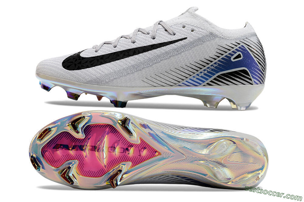 Nike Air Zoom Mercurial Vapor 16 Elite FG Low-Tops Soccer Cleats - Grey/Black/Blue 1