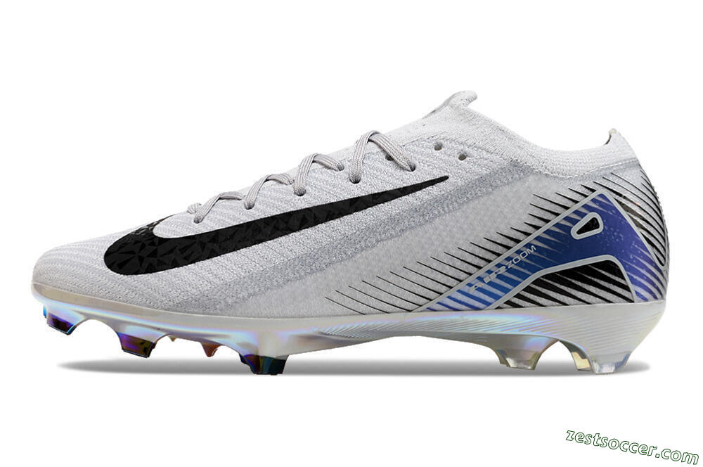 Nike Air Zoom Mercurial Vapor 16 Elite FG Low-Tops Soccer Cleats - Grey/Black/Blue 2