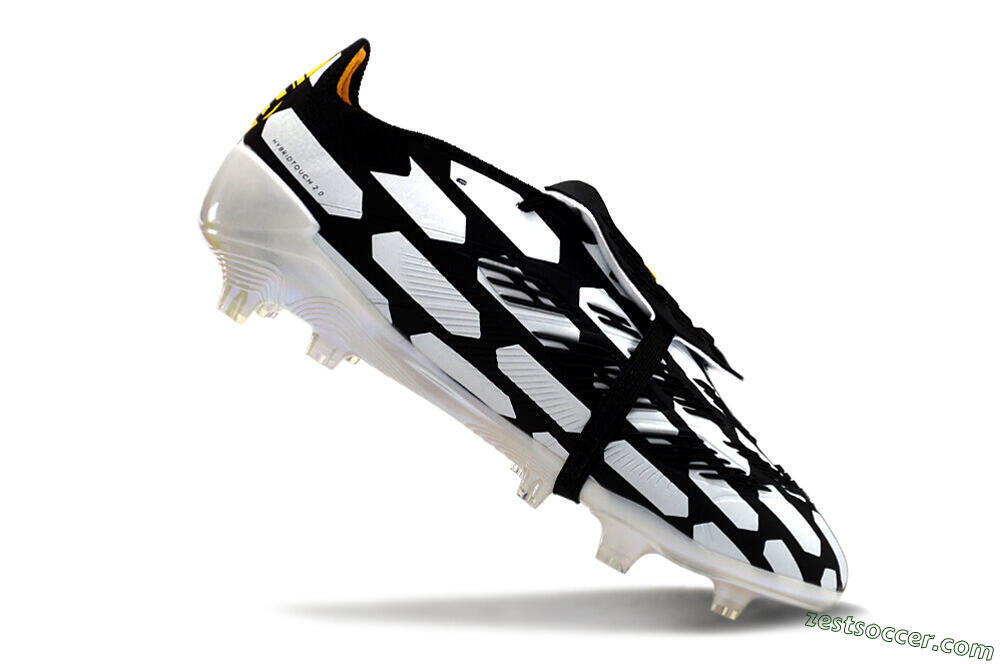 Adidas Predator Elite Foldover Tongue FG Low-Tops Soccer Cleats - Black/White/Yellow 4