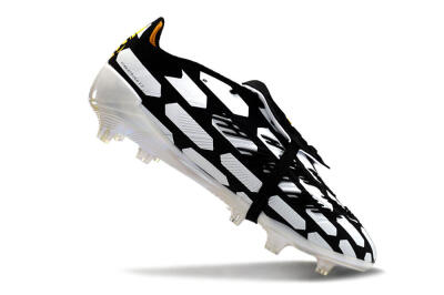 Adidas Predator Elite Foldover Tongue FG Low-Tops Soccer Cleats - Black/White/Yellow