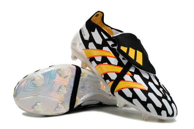 Adidas Predator Elite Foldover Tongue FG Low-Tops Soccer Cleats - Black/White/Yellow