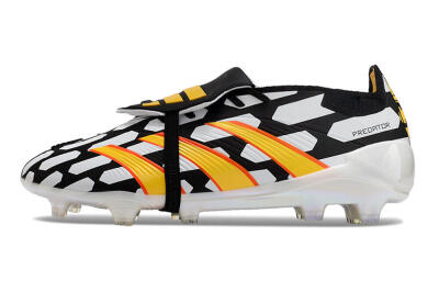 Adidas Predator Elite Foldover Tongue FG Low-Tops Soccer Cleats - Black/White/Yellow