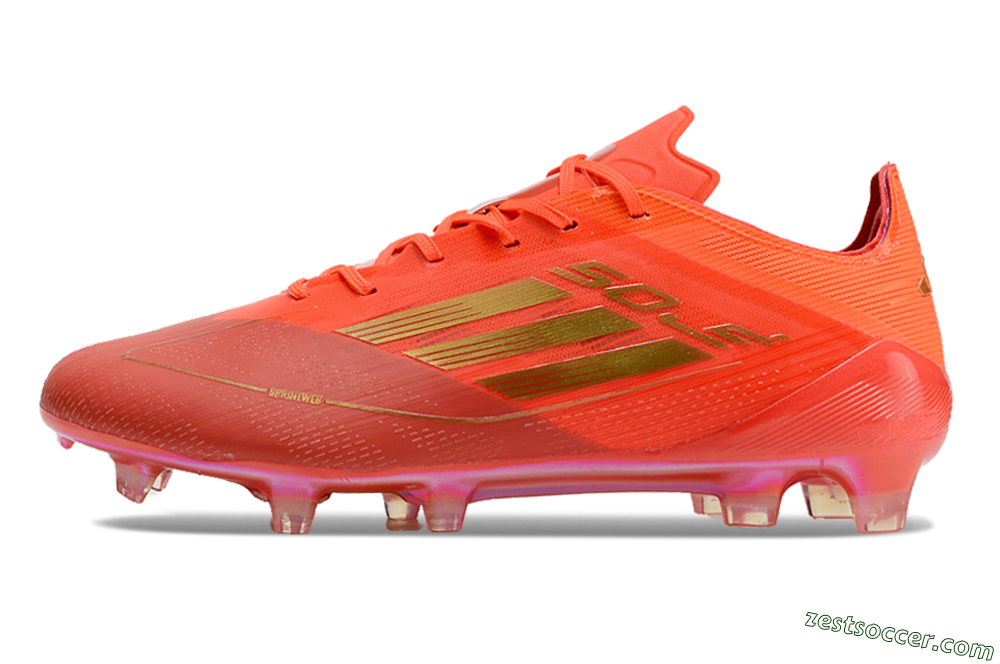 Adidas F50 Elite FG Low-Tops Soccer Cleats - Red/Gold 2