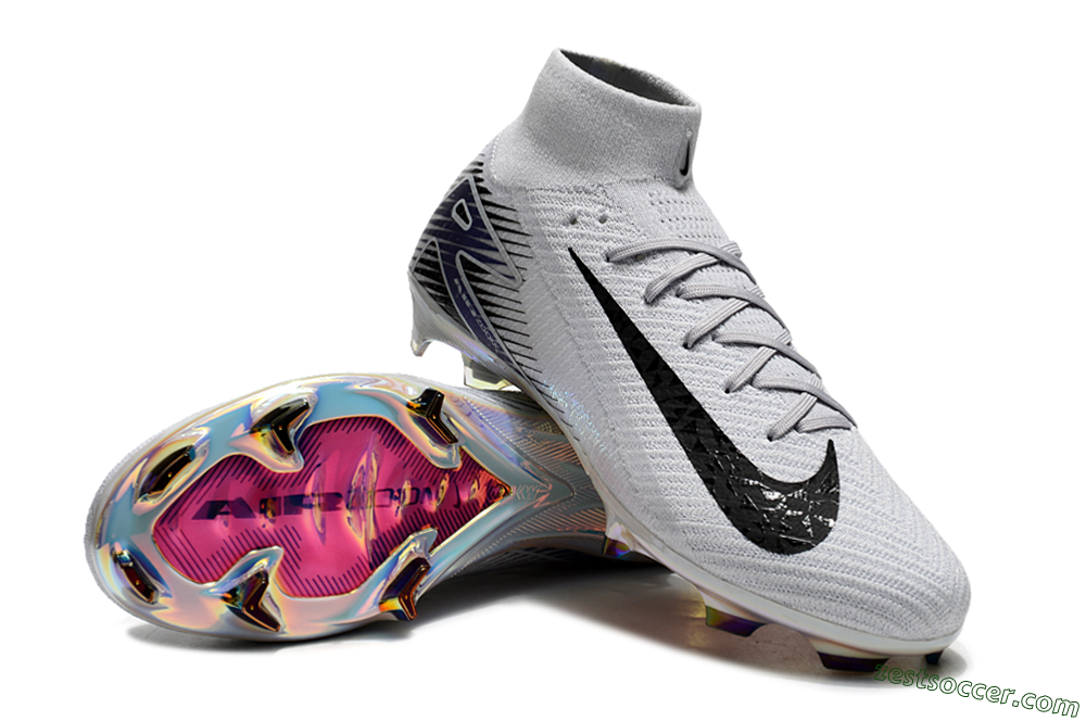 Nike Air Zoom Mercurial Superfly 10 Elite FG High-Tops Soccer Cleats - White/Black/Blue 3