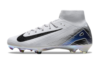 Nike Air Zoom Mercurial Superfly 10 Elite FG High-Tops Soccer Cleats - White/Black/Blue
