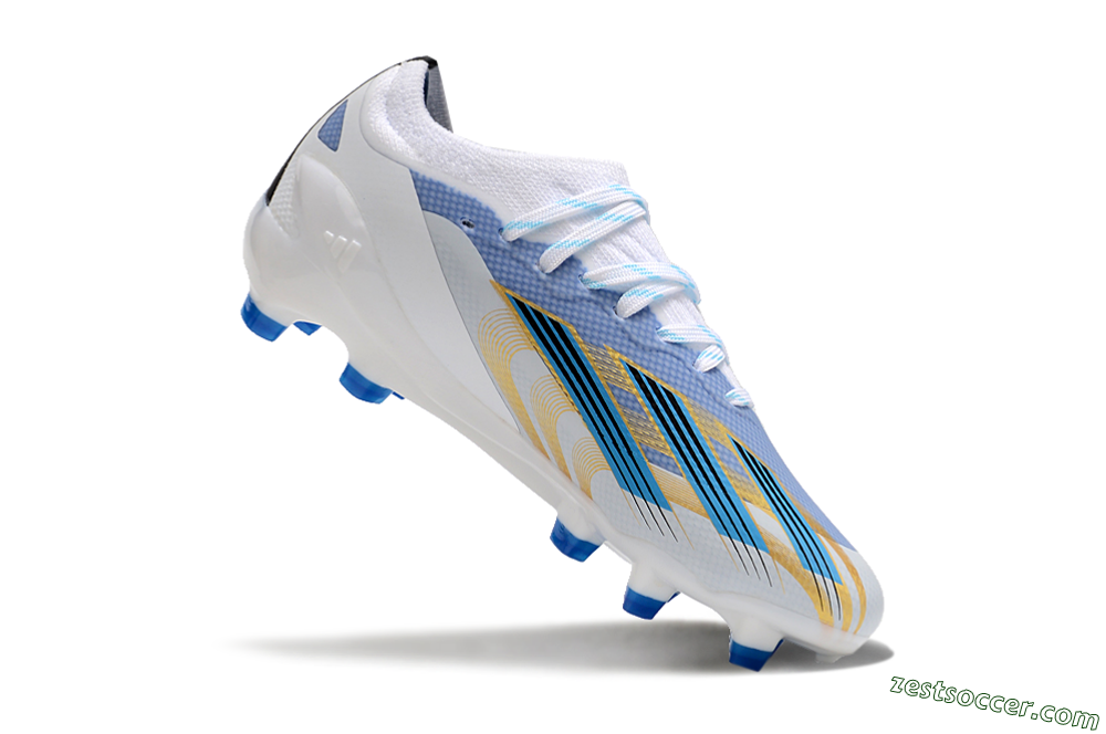 Adidas X Speedportal.1 FG Low-Tops Soccer Cleats - White/Blue/Gold 4