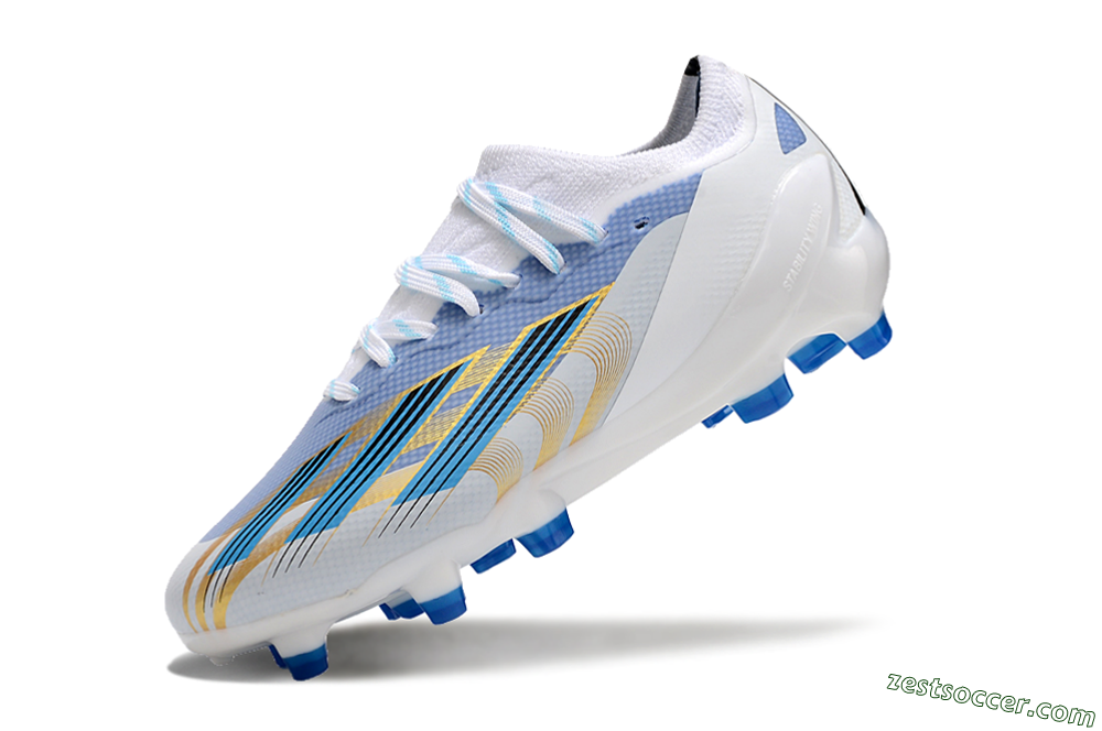Adidas X Speedportal.1 FG Low-Tops Soccer Cleats - White/Blue/Gold 5