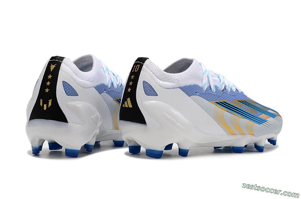 Adidas X Speedportal.1 FG Low-Tops Soccer Cleats - White/Blue/Gold 6