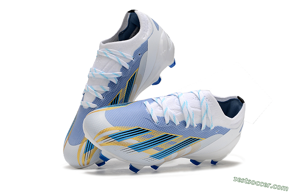 Adidas X Speedportal.1 FG Low-Tops Soccer Cleats - White/Blue/Gold 3