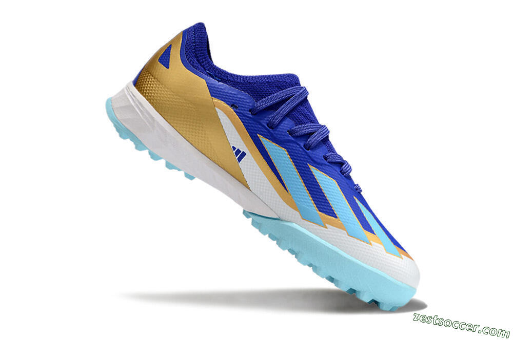 Adidas X Speedportal.1 TF Low-Tops Soccer Shoes - Blue/Gold/White 4