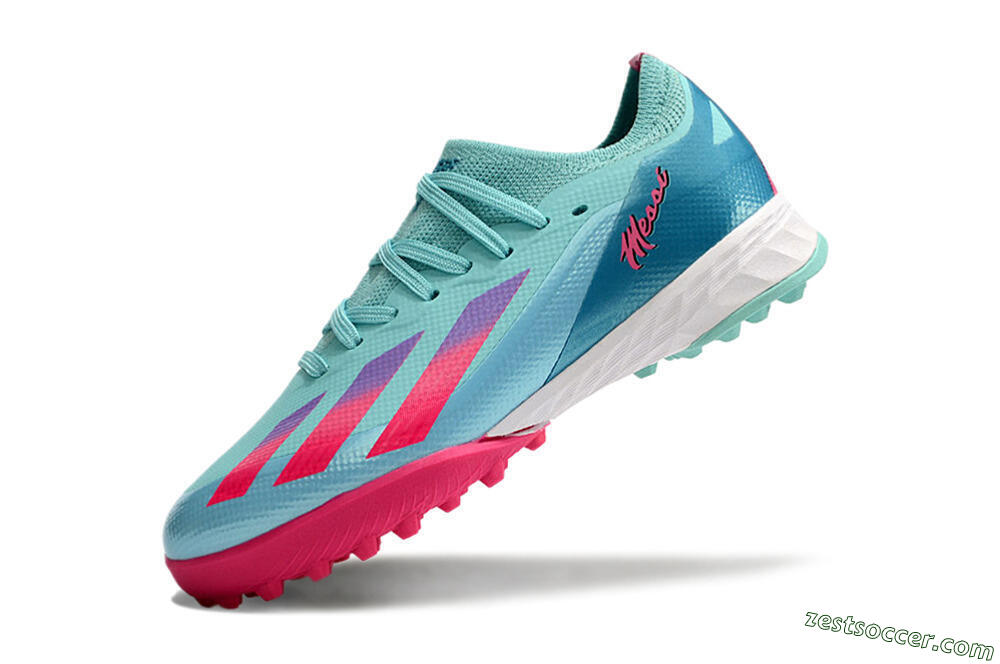 Adidas X Speedportal.1 TF Low-Tops Soccer Shoes - Jade/Pink/Purple 5