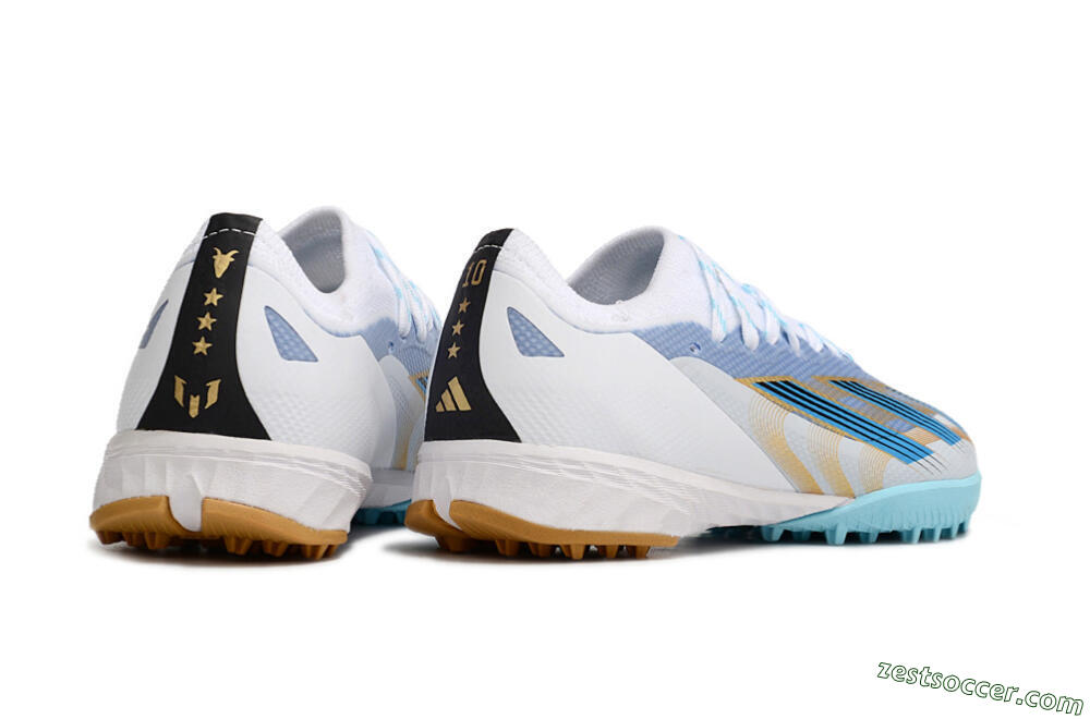 Adidas X Speedportal.1 TF Low-Tops Soccer Shoes - White/Gold/Blue 7