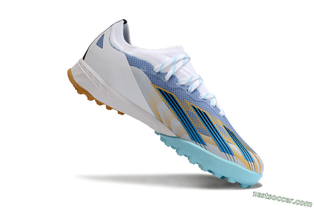 Adidas X Speedportal.1 TF Low-Tops Soccer Shoes - White/Gold/Blue 4