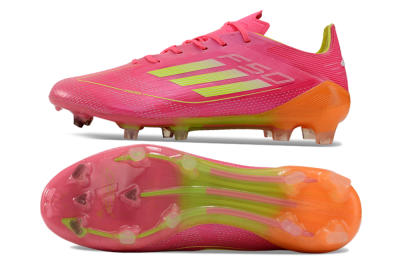 Adidas F50 Elite FG Low-Tops Soccer Cleats - Pink/Yellow/Orange