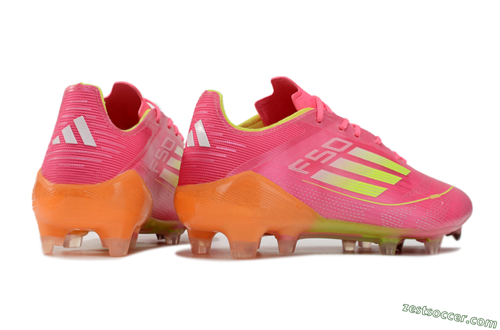 Adidas F50 Elite FG Low-Tops Soccer Cleats - Pink/Yellow/Orange 6