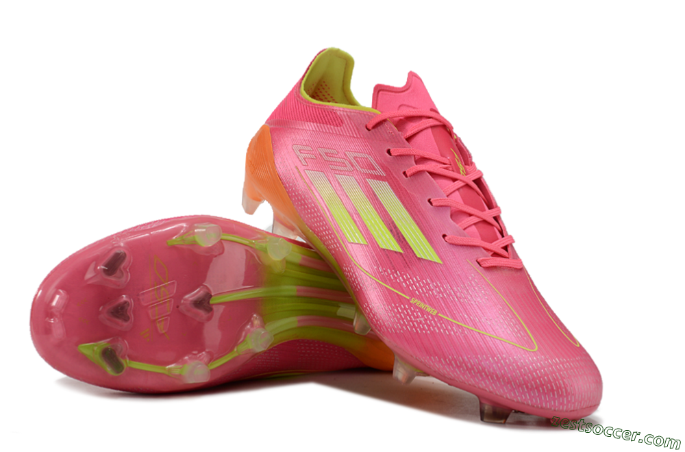 Adidas F50 Elite FG Low-Tops Soccer Cleats - Pink/Yellow/Orange 3