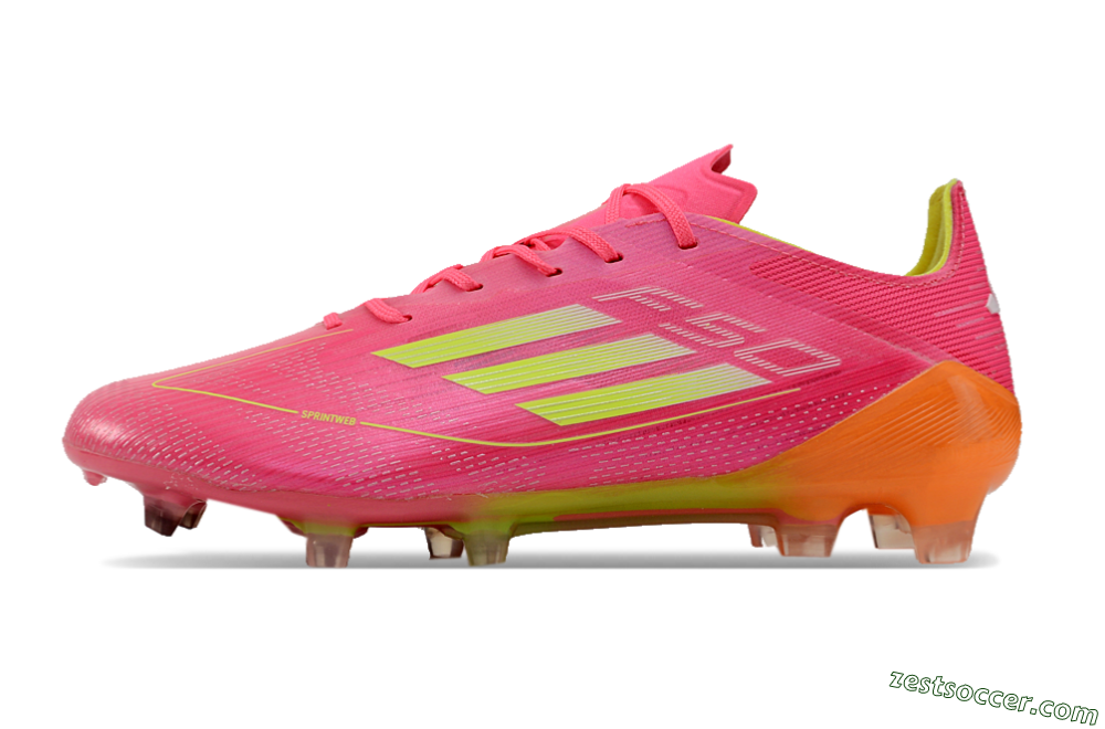 Adidas F50 Elite FG Low-Tops Soccer Cleats - Pink/Yellow/Orange 2