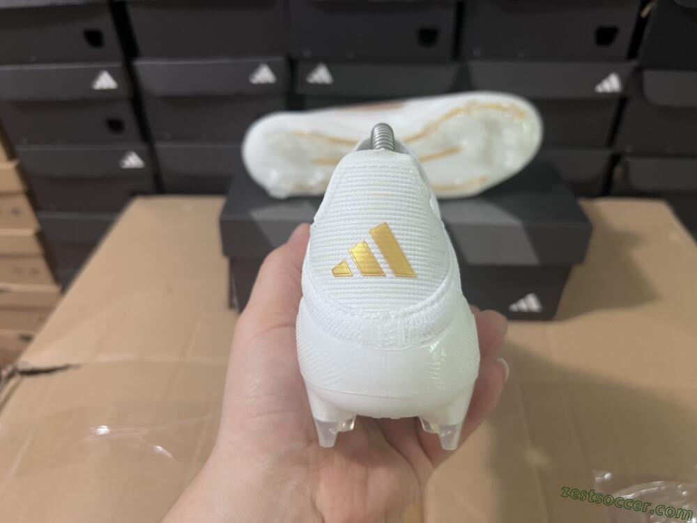Adidas F50+ Adizero FG Low-Tops Soccer Cleats - White/Gold