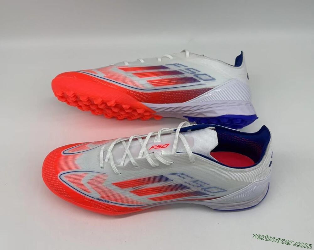 Adidas F50 Pro TF Low-Tops Soccer Shoes - White/Red/Blue