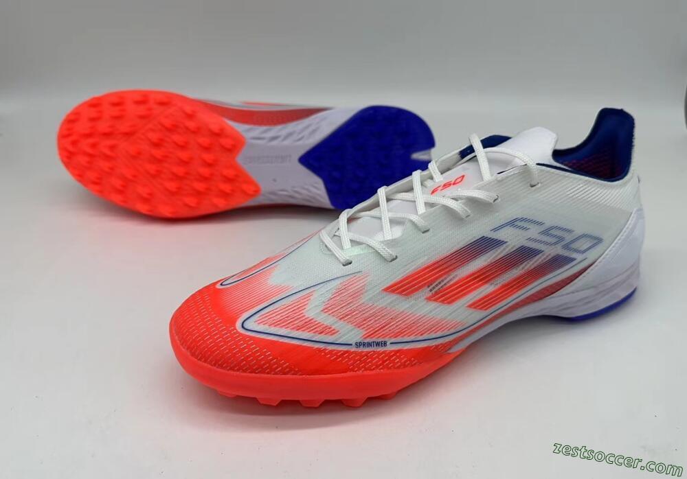 Adidas F50 Pro TF Low-Tops Soccer Shoes - White/Red/Blue