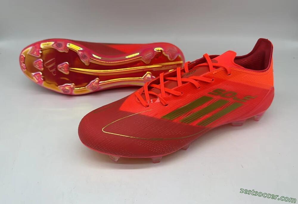 Adidas F50 Elite FG Low-Tops Soccer Cleats - Red/Gold
