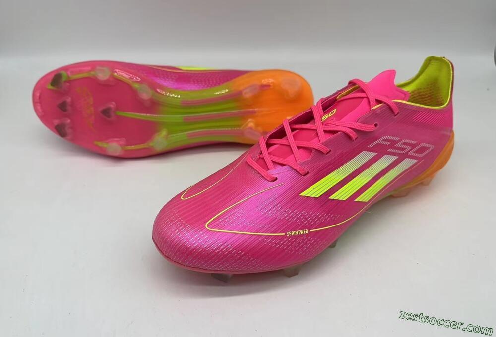 Adidas F50 Elite FG Low-Tops Soccer Cleats - Pink/Yellow/Orange