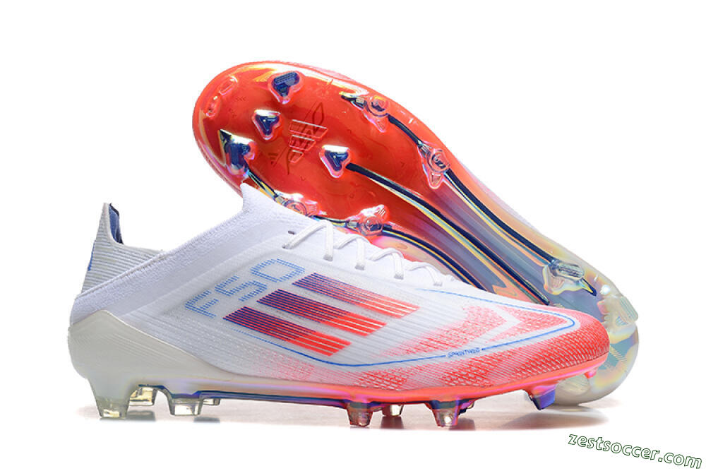 Adidas F50 Elite FG Low-Tops Soccer Cleats - White/Red/Blue 0