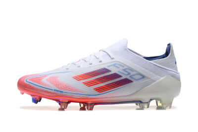 Adidas F50 Elite FG Low-Tops Soccer Cleats - White/Red/Blue