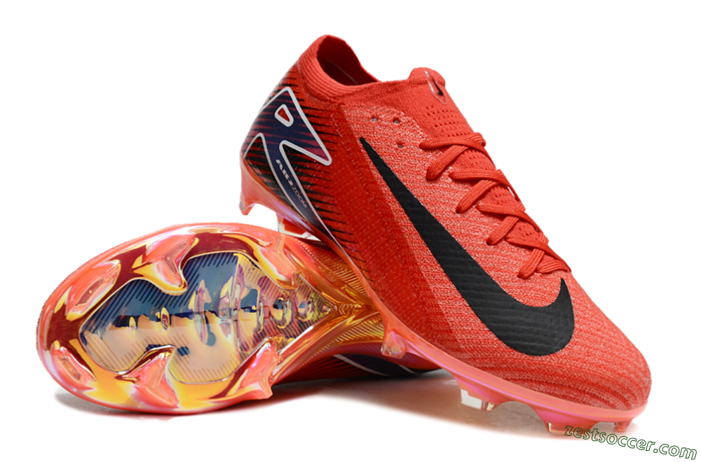 Nike Air Zoom Mercurial Vapor 16 Elite FG Low-Tops Soccer Cleats - Red/Black/White/Gold 2