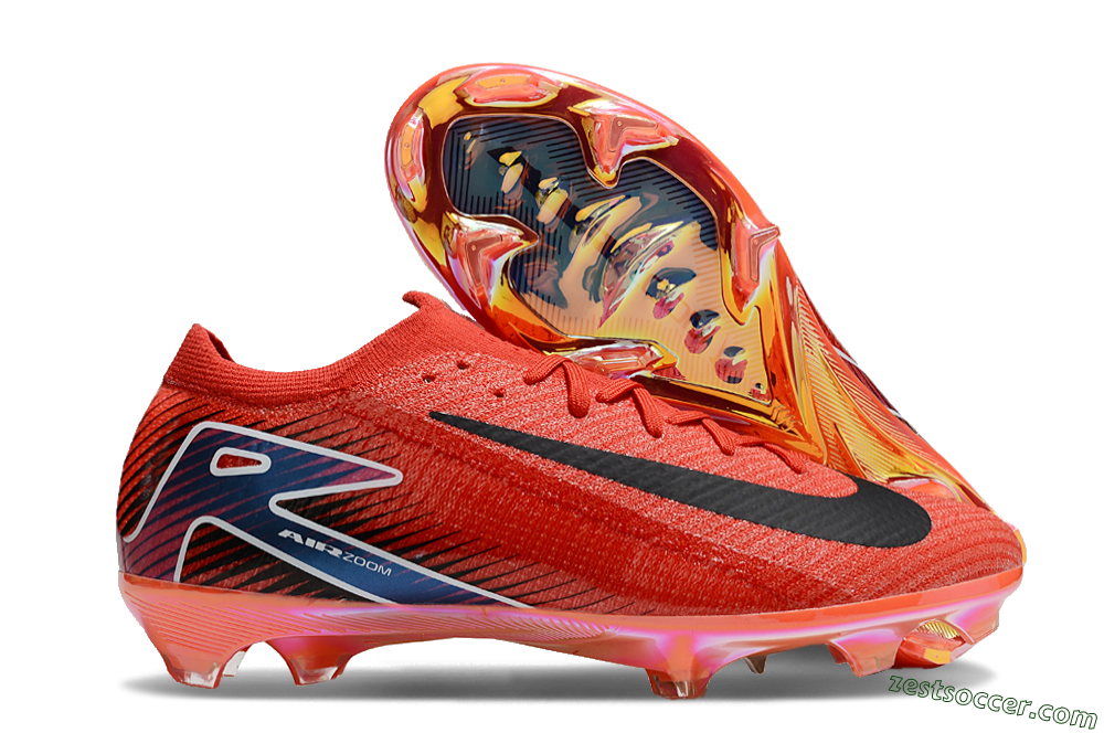 Nike Air Zoom Mercurial Vapor 16 Elite FG Low-Tops Soccer Cleats - Red/Black/White/Gold 0